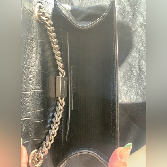 SOLD TO STORE 5A Saint Laurent YSL 100% AUTH Kate Chain Bag In Croc-Embossed - Picture 10 of 13